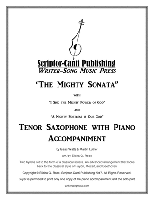 Book cover for (I Sing The Mighty Power Of God & A Mighty Fortress Is Our God) The Mighty Sonata - Tenor Saxophone