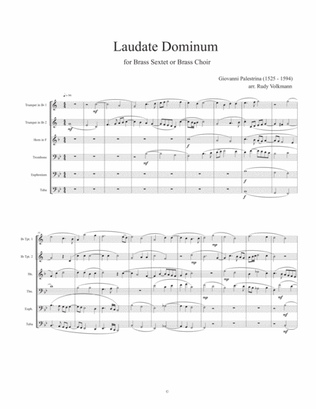 Book cover for Laudate Dominum Meum - Palestrina - for brass sextet