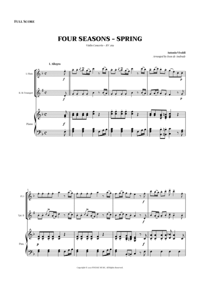 TRIO - Four Seasons Spring (Allegro) for FLUTE, Bb Trumpet and PIANO - F Major image number null