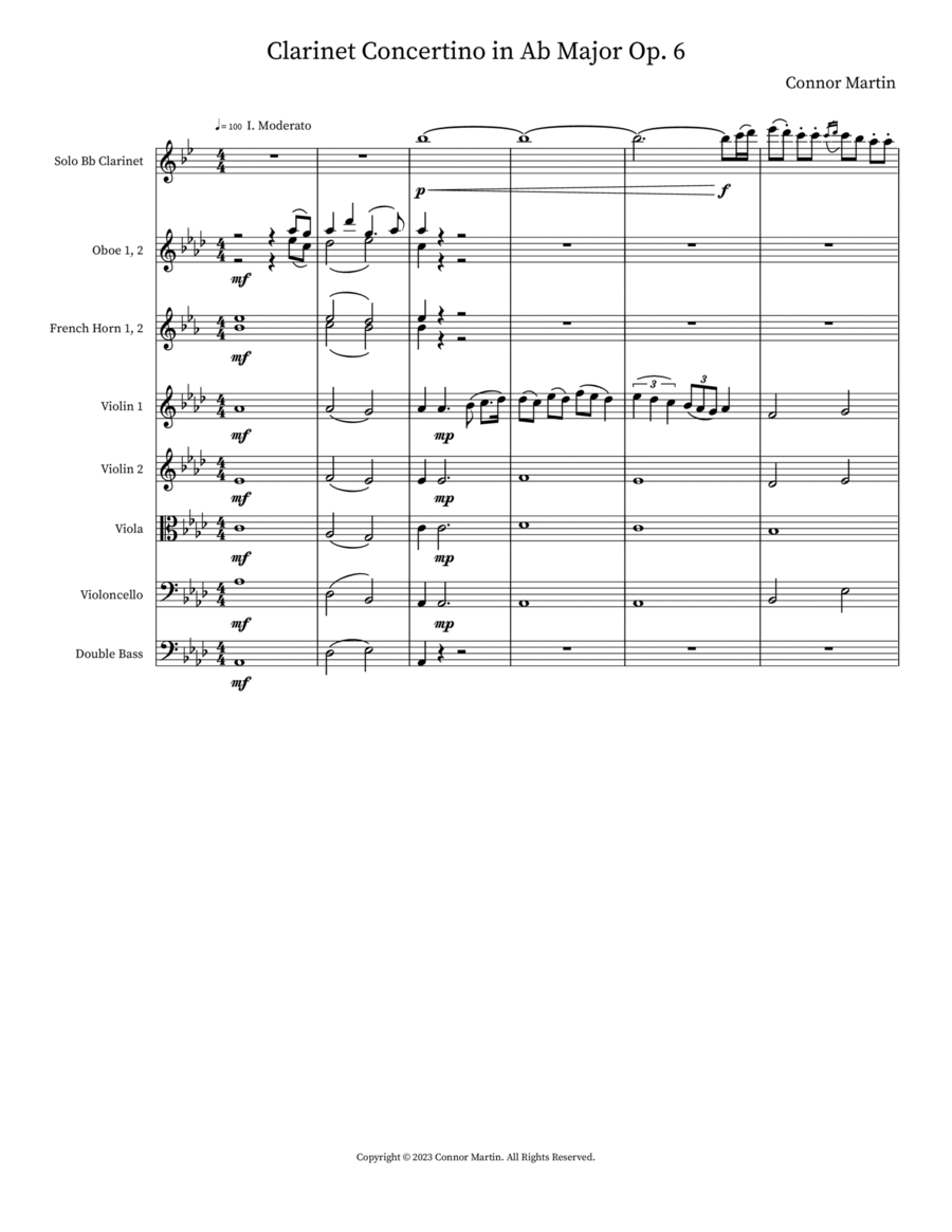 Clarinet Concertino in Ab Major Op. 6