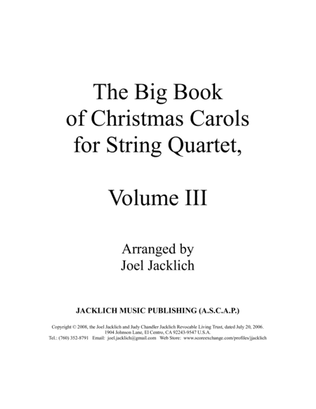 Book cover for The Big Book of Christmas Carols for String Quartet, Vol. III