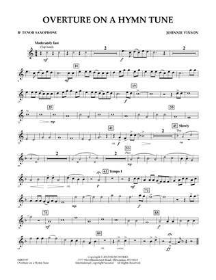 Overture on a Hymn Tune - Bb Tenor Saxophone