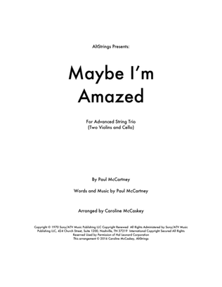 Book cover for Maybe I'm Amazed