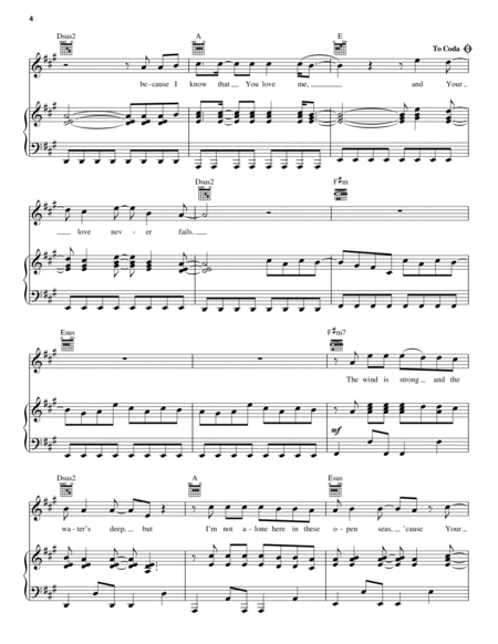 Jesus Culture Your Love Never Fails Sheet Music in Bb Major  (transposable) - Download & Print - SKU: MN0150343