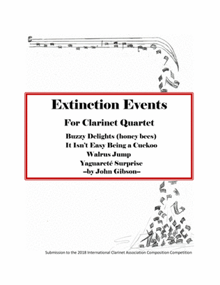 Book cover for Extinction Events for Clarinet Quartet