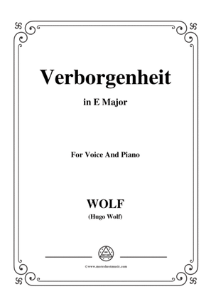 Book cover for Wolf-Verborgenheit in E Major,for Voice and Piano