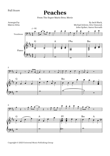 Peaches - Piano - Digital Sheet Music