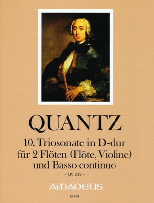 Book cover for Trio Sonata No. 10 in D Major QV2:12