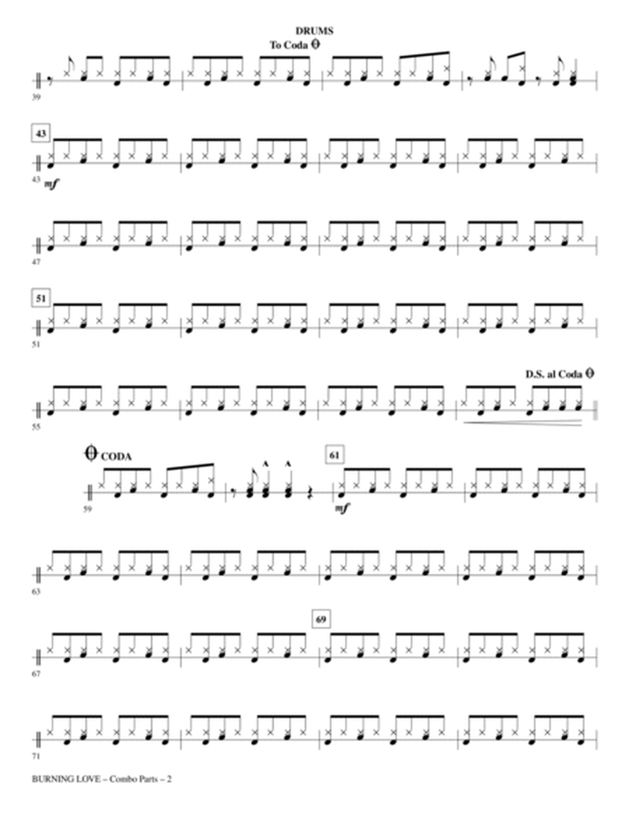 Burning Love (arr. Kirby Shaw) - Drums