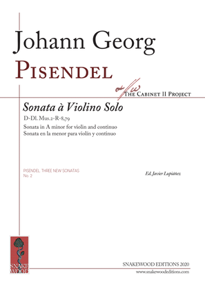 Book cover for Pisendel. Sonata for Violin and continuo in A minor (New Violin Sonata No.2)