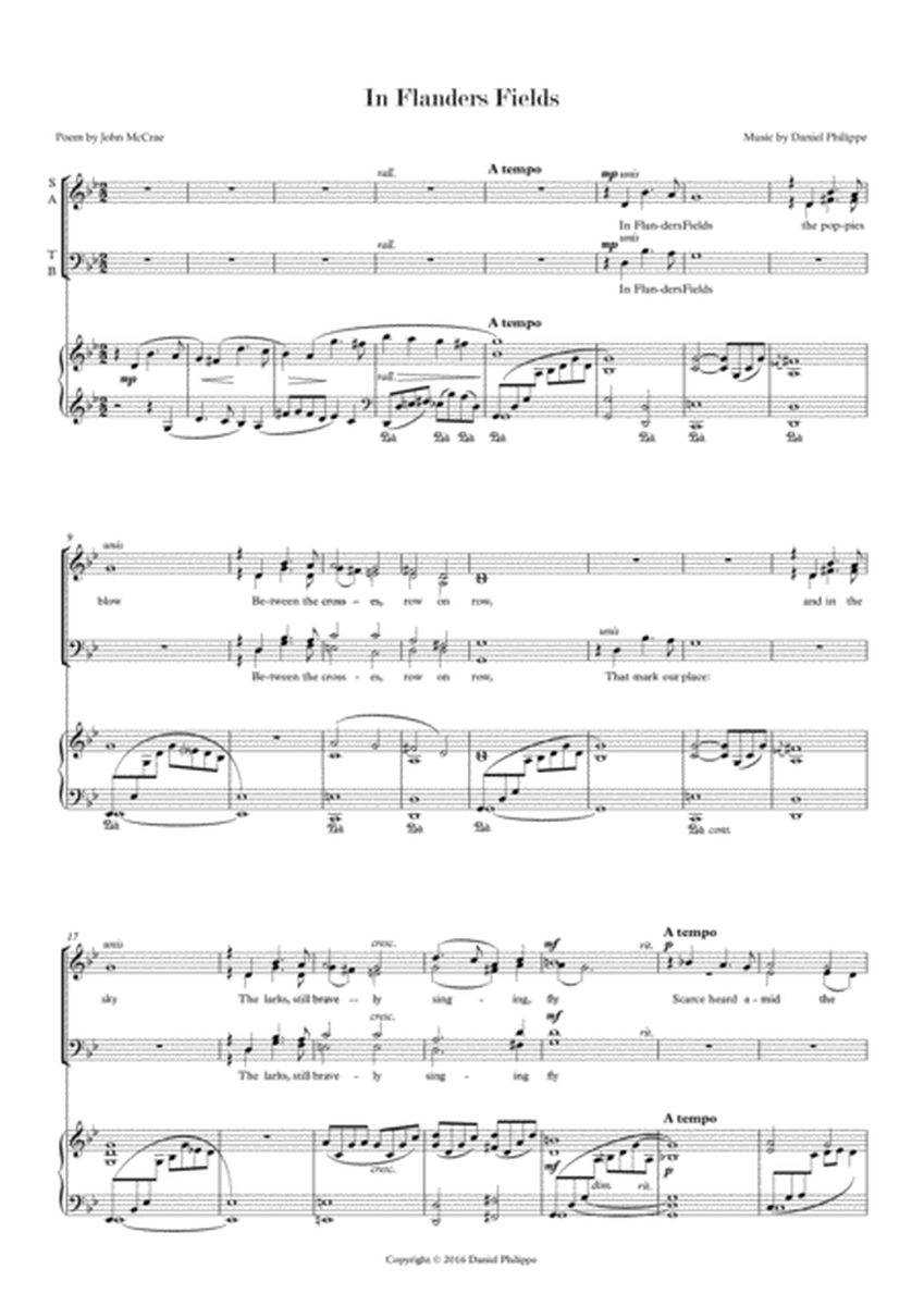 In Flanders Fields - SATB with piano accompaniment
