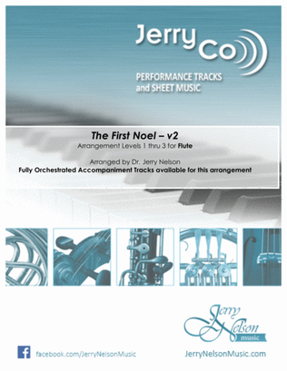 Book cover for The First Noel-v2 (Arrangements Level 1-3 for FLUTE + Written Acc)