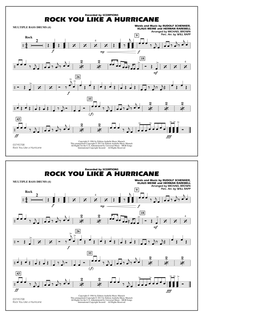 Rock You Like a Hurricane - Multiple Bass Drums