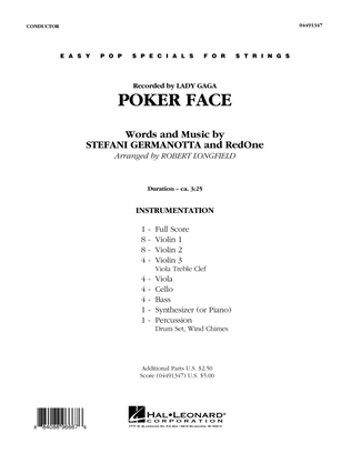 Book cover for Poker Face - Conductor Score (Full Score)