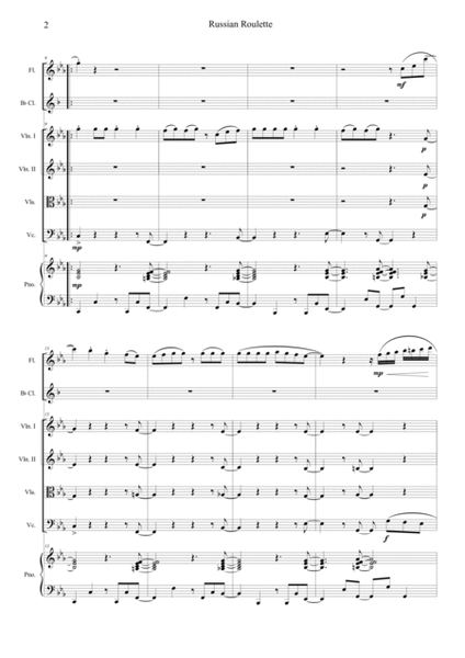 Russian Roulette sheet music for piano solo (PDF-interactive)