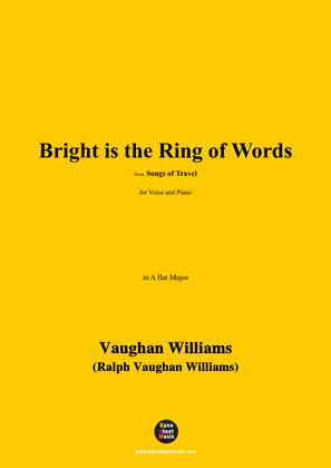 Vaughan Williams-Bright is the Ring of Words,in A flat Major