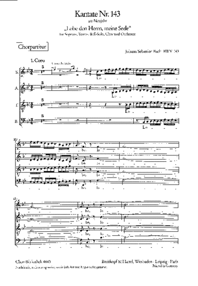 Cantata BWV 143 Lobe den Herrn, meine Seele