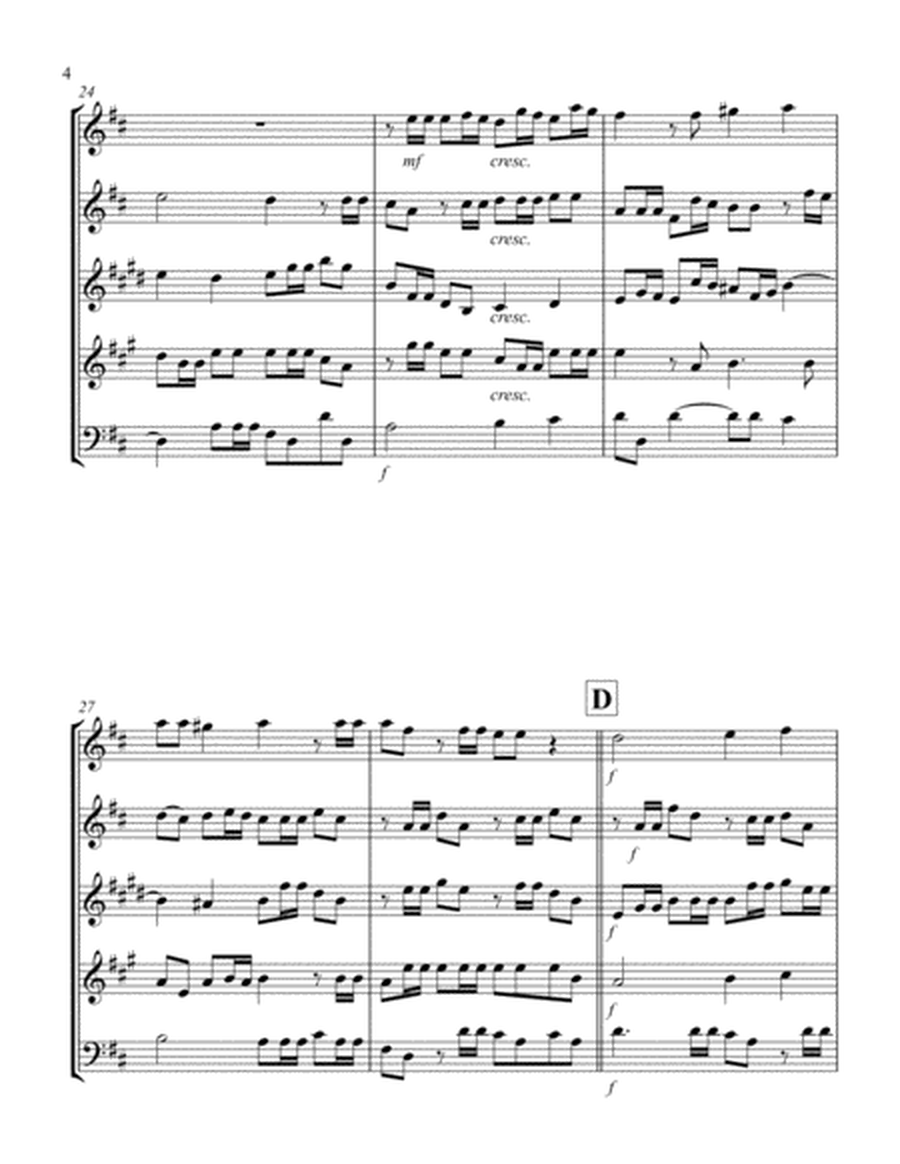 Hallelujah (from "Messiah") (D) (Woodwind Quintet - 1 Flute, 1 Oboe, 1 Clar, 1 Hrn, 1 Bassoon)