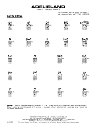 Book cover for Adelieland (from Happy Feet): Guitar Chords