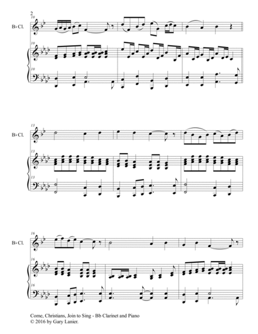 Gary Lanier: COME, CHRISTIANS, JOIN TO SING (Duet – Bb Clarinet & Piano with Parts) image number null