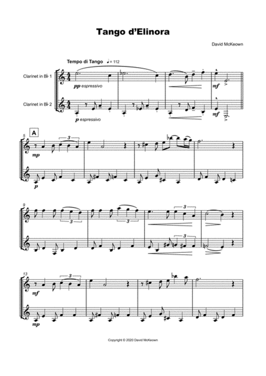 Tango d'Elinora, for Clarinet Duet