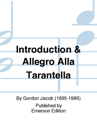 Book cover for Introduction & Allegro Alla Tarantella