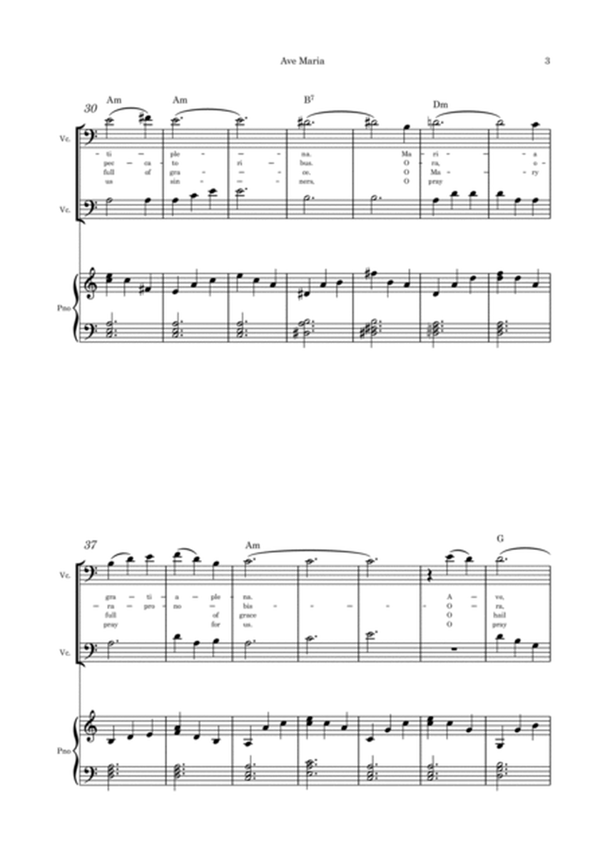 Ave Maria - Cello duet and piano image number null