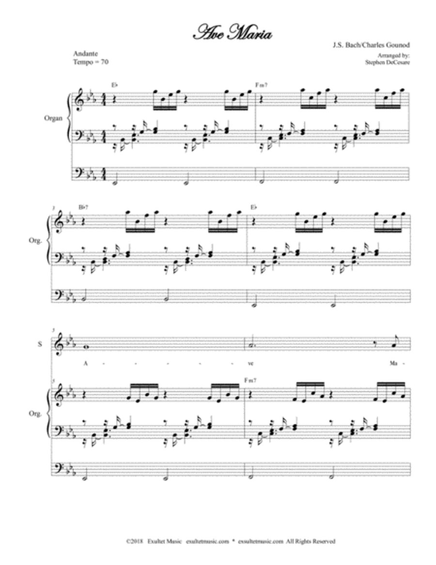 Ave Maria (for 2-part choir - (SA) - Medium Key - Organ Accompaniment) image number null