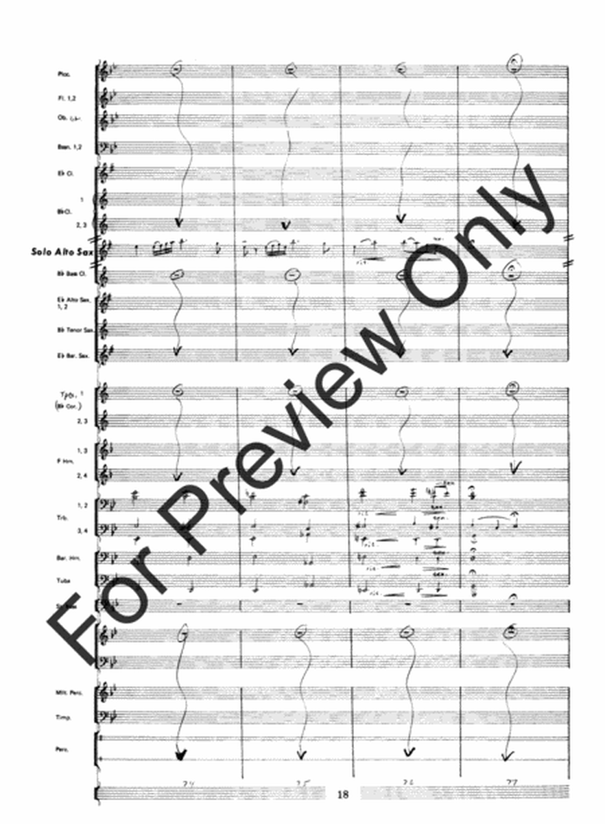 Fantasia For Alto Saxophone Concert Band - Full Score