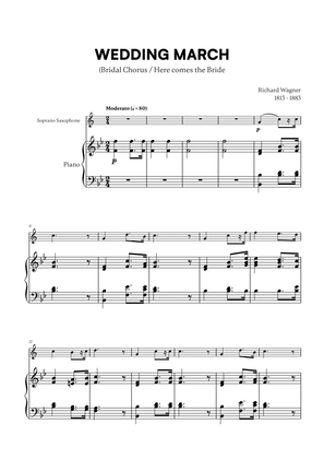 Book cover for Richard Wagner - Wedding March (Here comes the Bride) (for Soprano Saxophone and Piano)