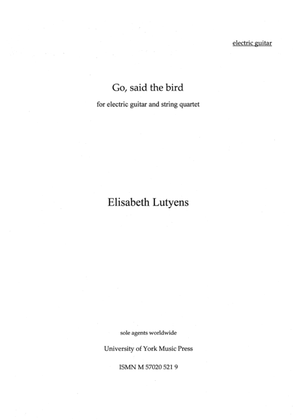 Book cover for Go, Said The Bird Op.105