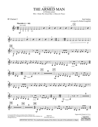 Book cover for The Armed Man (from A Mass for Peace) (arr. Robert Longfield) - Bb Clarinet 3