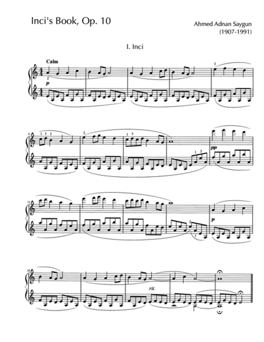 Inci's Book, Op. 10