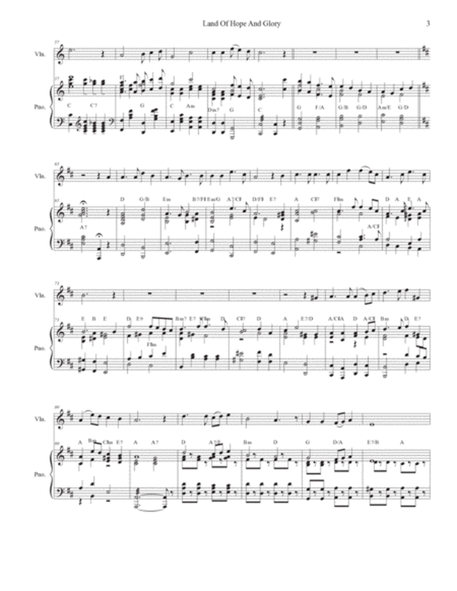 Land Of Hope And Glory (Pomp and Circumstance) (Violin solo and Piano) image number null