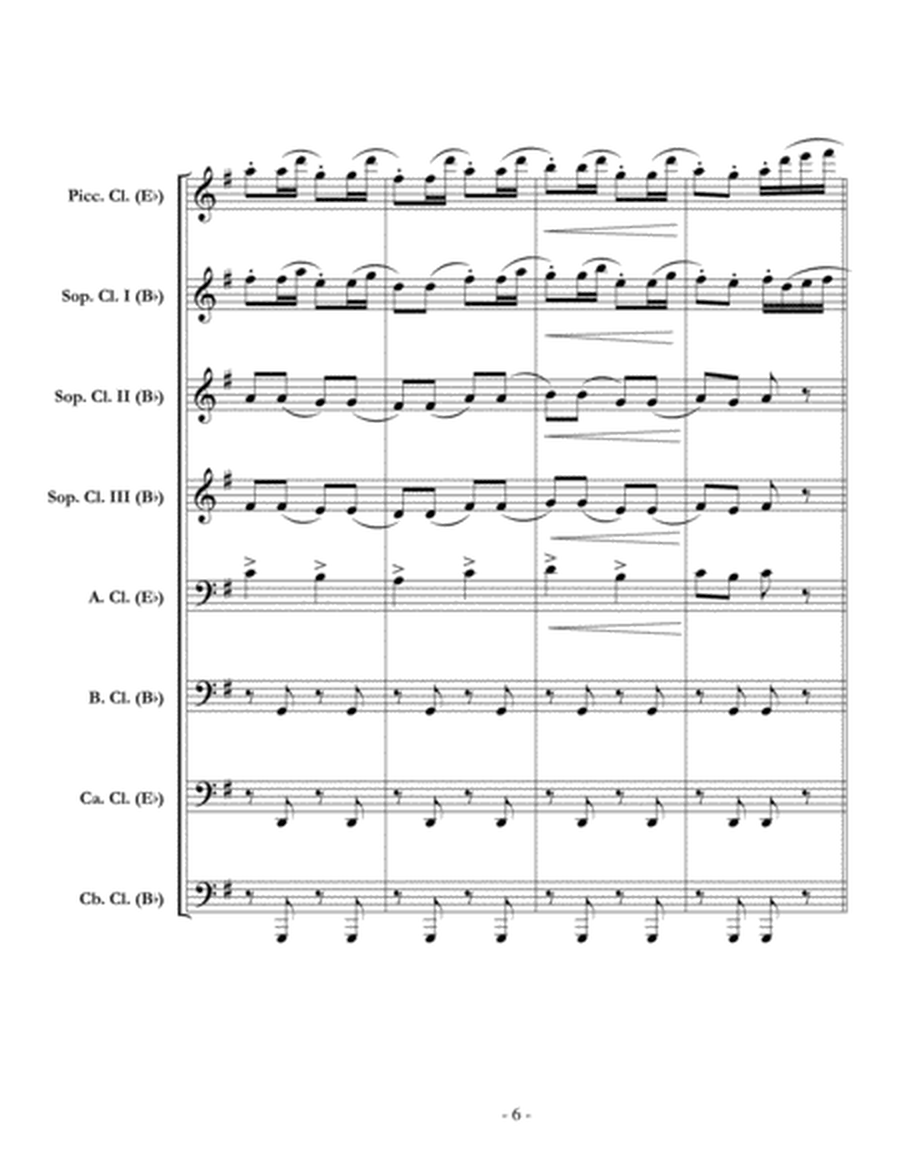 Nutcracker Suite, Mvt. IV "Russian Dance (Trepak)" for clarinet choir (full score & set of parts) image number null
