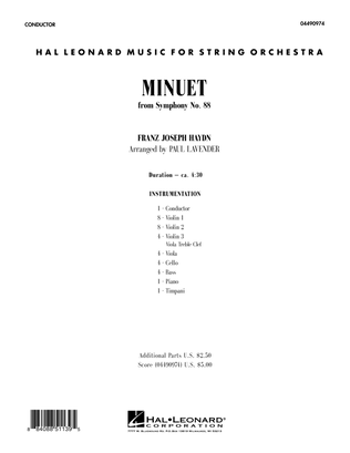 Minuet (from Symphony No. 88) - Full Score