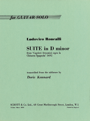 Book cover for Suite D Minor from Capricci Armanici sopra la Chitarra Spagnola