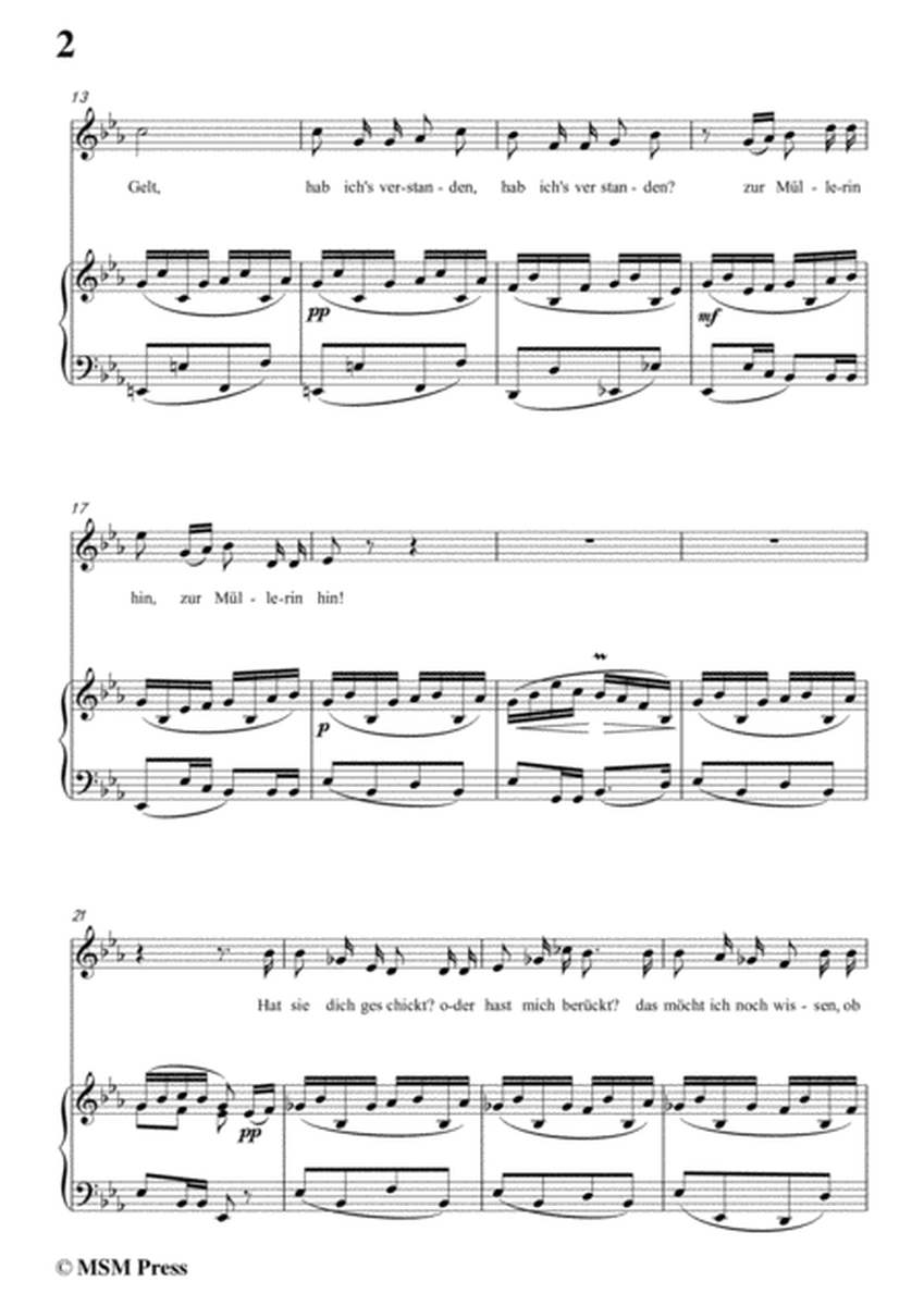 Schubert-Danksagung an den Bach,from 'Die Schöne Müllerin',Op.25 No.4,in E flat Major,for Voice&Piano image number null