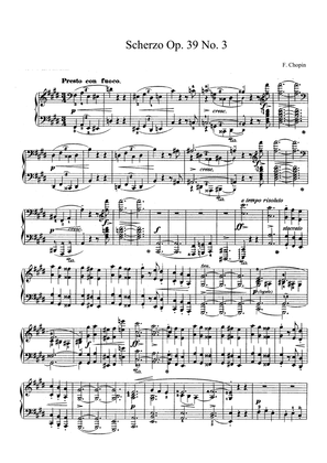 Book cover for Chopin Scherzo Op. 39 No. 3 in C Sharp Minor