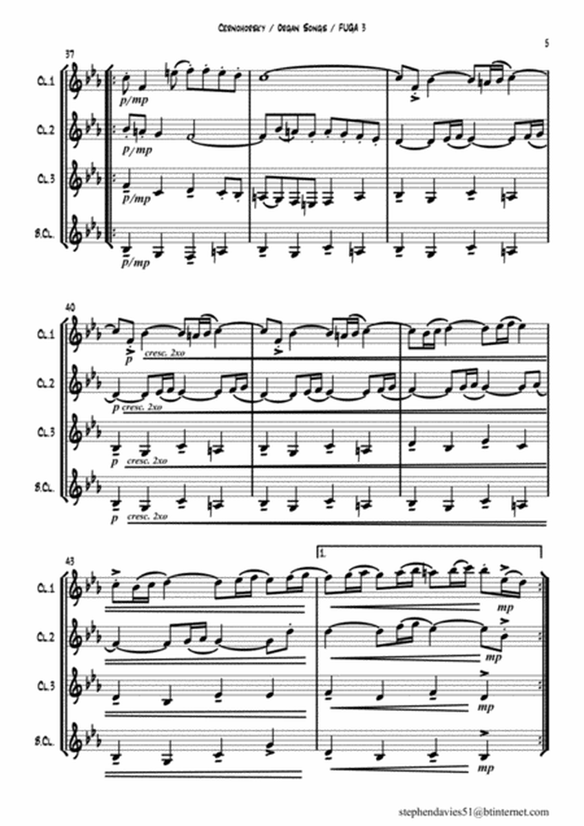 Fugue No.3 From '8 Fugues based on the music of Bohuslav Matej Cernohorsky' image number null