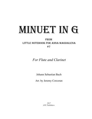 Book cover for Minuet in G for Flute and Clarinet