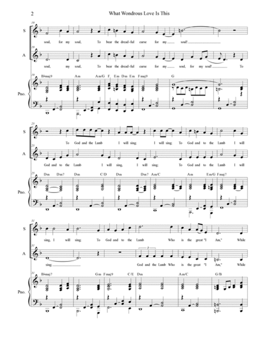 What Wondrous Love Is This (for 2-part choir - (SA) image number null