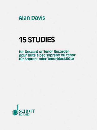 Book cover for 15 Studies for Soprano or Tenor Recorder