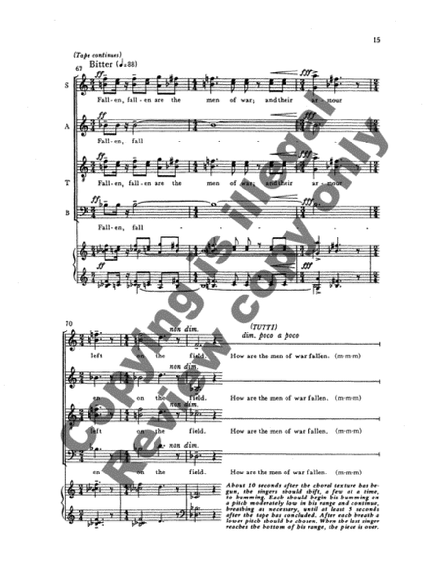 The Lament of David (Choral Score)