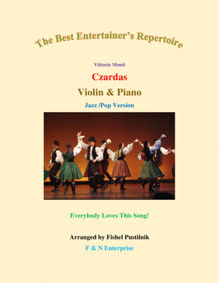 Book cover for "Czardas"-Piano Background for Violin and Piano-Video