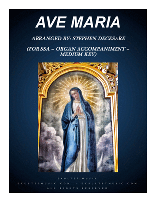 Book cover for Ave Maria (for SSA - Organ Accompaniment - Medium Key)