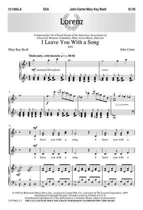 Book cover for I Leave You with a Song