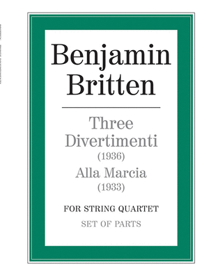 Book cover for Three Divertimenti (1936) and Alla Marcia (1933)