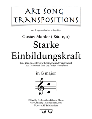 Book cover for MAHLER: Starke Einbildungskraft (transposed to G major)