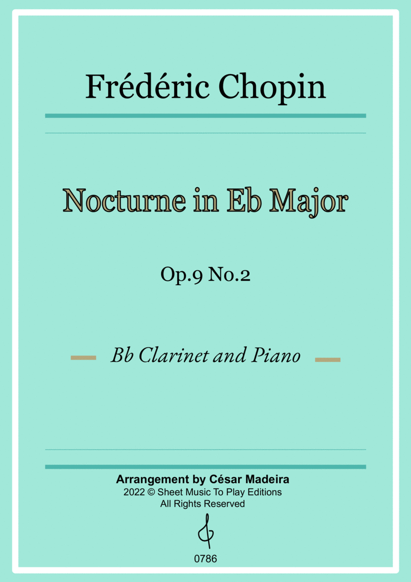 Nocturne Op.9 No.2 by Chopin - Bb Clarinet and Piano (Full Score) image number null